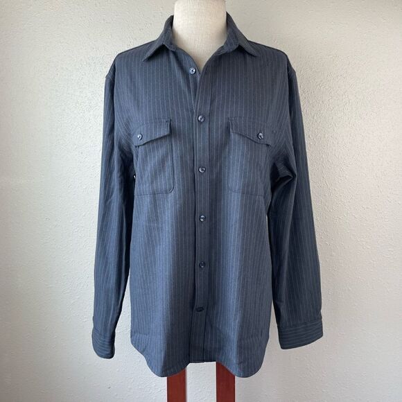 Express Pinstriped Button Down Shirt Size M EUC - Picture 1 of 9